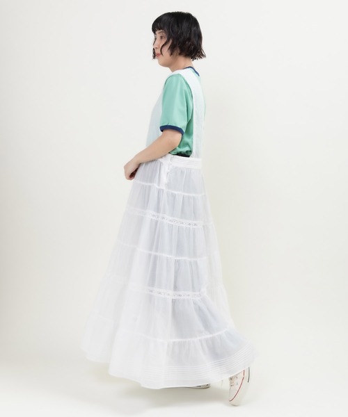 Dot＆Stripes CHILD WOMAN（ドットアンドストライプス　チャイルドウーマン）の「80ボイル レースピンタック ティアードワンピース（ワンピース・レディース・ホワイト・FREE）」の11枚目の写真