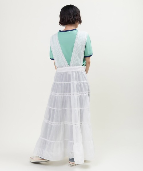 Dot＆Stripes CHILD WOMAN（ドットアンドストライプス　チャイルドウーマン）の「80ボイル レースピンタック ティアードワンピース（ワンピース・レディース・ホワイト・FREE）」の12枚目の写真