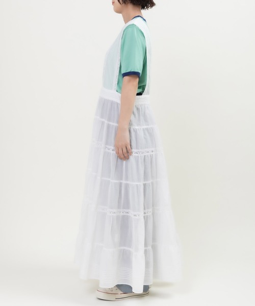 Dot＆Stripes CHILD WOMAN（ドットアンドストライプス　チャイルドウーマン）の「80ボイル レースピンタック ティアードワンピース（ワンピース・レディース・ホワイト・FREE）」の17枚目の写真