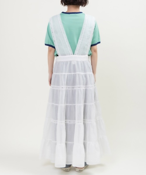 Dot＆Stripes CHILD WOMAN（ドットアンドストライプス　チャイルドウーマン）の「80ボイル レースピンタック ティアードワンピース（ワンピース・レディース・ホワイト・FREE）」の18枚目の写真