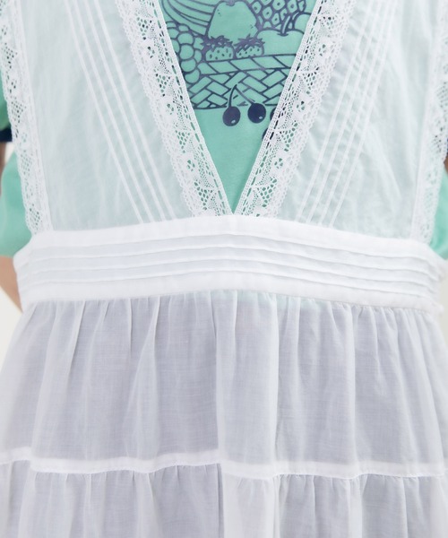 Dot＆Stripes CHILD WOMAN（ドットアンドストライプス　チャイルドウーマン）の「80ボイル レースピンタック ティアードワンピース（ワンピース・レディース・ホワイト・FREE）」の21枚目の写真