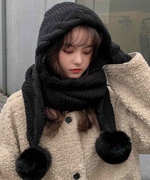 TONE SELECT GOODS | pur chouchou/ニット バラクラバ マフラー P4522(マフラー)