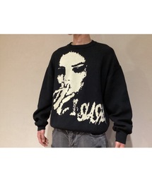 Bling Leads | 【Bls】【Bling Leads】ジャガード柄 フェイスニット クルーネック(ニット/セーター)