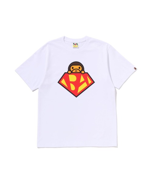 A BATHING APE(アベイシングエイプ)の「HERO BABY MILO TEE(Tシャツ/カットソー・メンズ・ブラック/ホワイト・MEDIUM/SMALL/XXX-LARGE/XX-LARGE/LARGE/X-LARGE)」の1枚目の写真