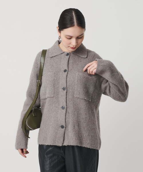 BEAUTY&YOUTH UNITED ARROWS（ビューティーアンドユースユナイテッドアローズ）の「チャイニーズラクーンブレンド ポケット シャツカーディガン（カーディガン/ボレロ・レディース・ダークグレー/グレー系/オフホワイト・FREE）」の5枚目の写真