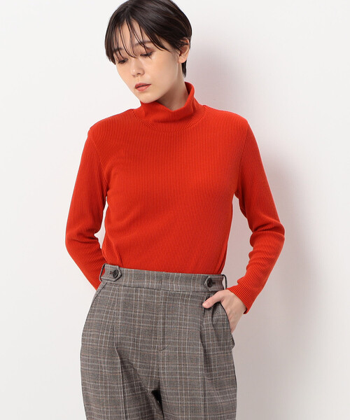 COMME CA(コムサ)の「〔TALLサイズ〕ラグウォームリブニット ハイネックプルオーバー(Tシャツ/カットソー・レディース・グレー/オフホワイト/オレンジ/ブラック/キャメル・15号/13号)」の5枚目の写真