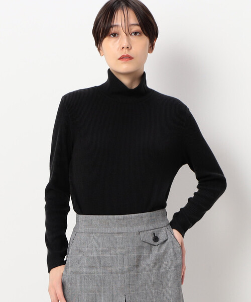 COMME CA(コムサ)の「〔TALLサイズ〕ラグウォームリブニット ハイネックプルオーバー(Tシャツ/カットソー・レディース・グレー/オフホワイト/オレンジ/ブラック/キャメル・15号/13号)」の3枚目の写真