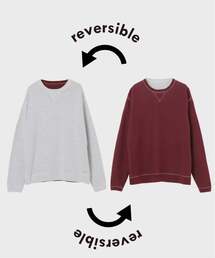 B.C STOCK（ベーセーストック）の「《追加》【ANTS & ELEPHANTS】スウェットライク リバーシブル クルーネックニット（ニット/セーター・レディース）」