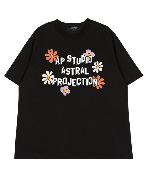 ASTRAL PROJECTION（アストラルプロジェクション）の「エイピー フラワー ラウンドネック 40番手二重織り綿半袖Tシャツ_ブラック（Tシャツ/カットソー・レディース・その他・MEDIUM/LARGE）」の2枚目の写真