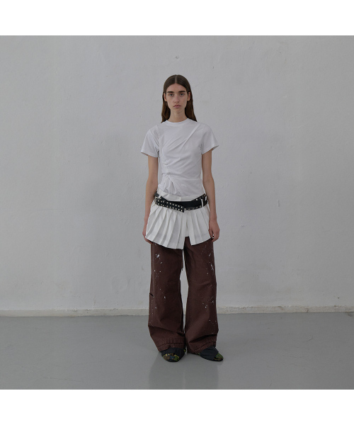 LCDC TM(エルシーディーシーティーエム)の「PLEATS DETAIL LAYERED SKIRT (WHITE)(スカート・レディース・その他・SMALL/MEDIUM)」の1枚目の写真