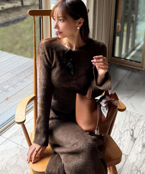 岡部あゆみさんコラボ ]シャギーニットワンピース（ワンピース）｜KOBE