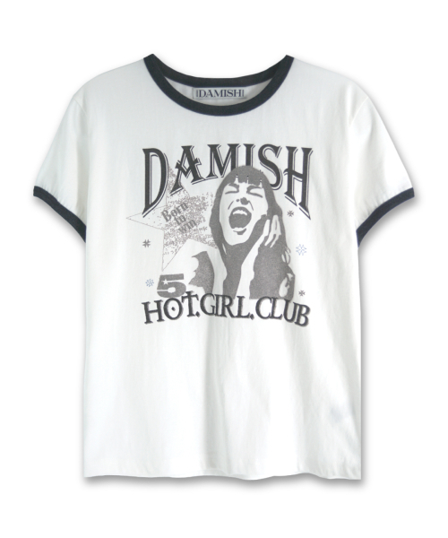 DAMISH(ダミシュ)の「ホットガールクラブリンガーTシャツ_チャコール(Tシャツ/カットソー・レディース・チャコール・MEDIUM/SMALL)」の2枚目の写真
