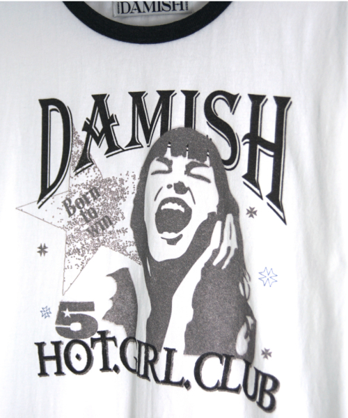 DAMISH(ダミシュ)の「ホットガールクラブリンガーTシャツ_チャコール(Tシャツ/カットソー・レディース・チャコール・MEDIUM/SMALL)」の3枚目の写真