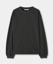 EXCONTAINER | ヴィンテージピグメントストライプロングスリーブ(チャコール)(Tシャツ/カットソー)