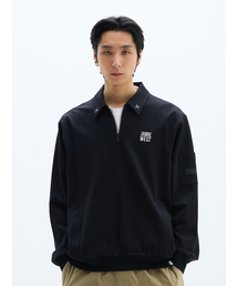 JAMIE WEST（ジェイミーウエスト）の「エッセンシャルカラー ポイント ハーフジップ スウェットシャツ (ブラック)（スウェット）」