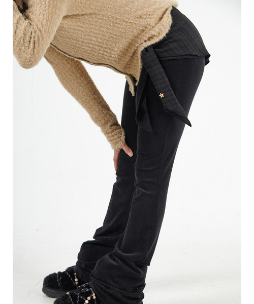 MUWM(ムウム)の「フレアバンディングパンツ&モジュラーショールセット Flare Banding Pants & Modular Shawl Set (ブラック)(その他パンツ・レディース・ブラック・OS)」の5枚目の写真