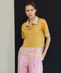 Layered Sheer Knit Polo/レイヤードシアーニットポロ