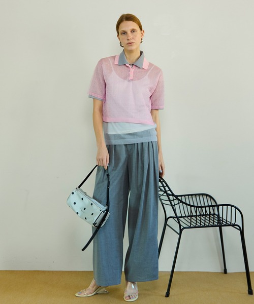 MAISON SPECIAL(メゾンスペシャル)の「Layered Sheer Knit Polo/レイヤードシアーニットポロ(ポロシャツ・レディース・ブラウン/ピンク/オレンジ・FREE)」の17枚目の写真