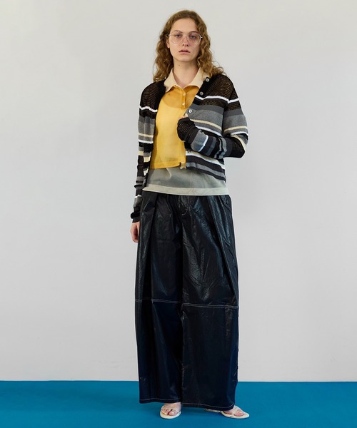 MAISON SPECIAL(メゾンスペシャル)の「Layered Sheer Knit Polo/レイヤードシアーニットポロ(ポロシャツ・レディース・ブラウン/ピンク/オレンジ・FREE)」の15枚目の写真
