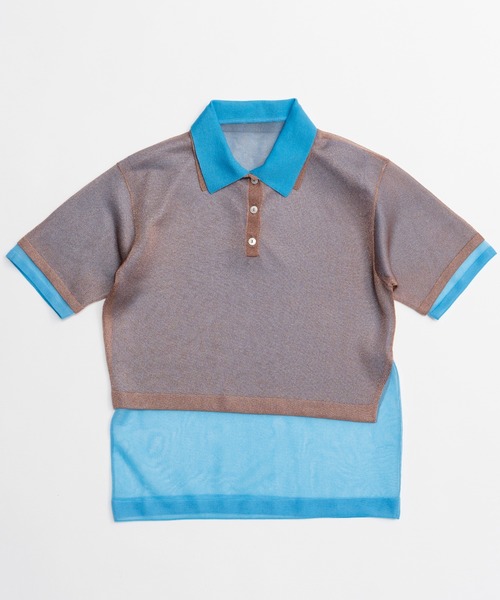 PRE-ORDER】Layered Sheer Knit Polo/レイヤードシアーニットポロ