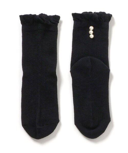 apres les cours(アプレレクール)の「パール付きクルーソックス(ソックス/靴下・キッズ・ブラック/ラベンダー/オフホワイト・12/15 /18/21)」の17枚目の写真