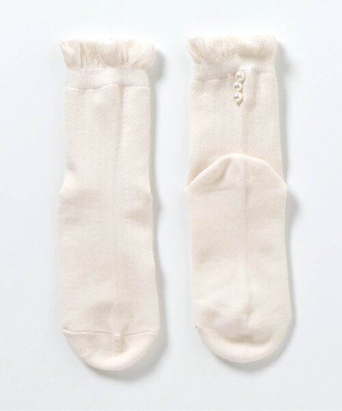 apres les cours(アプレレクール)の「パール付きクルーソックス(ソックス/靴下・キッズ・ブラック/ラベンダー/オフホワイト・12/15 /18/21)」の19枚目の写真