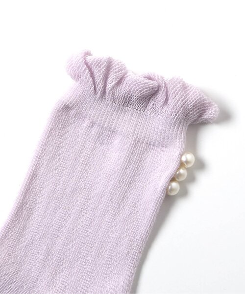 apres les cours(アプレレクール)の「パール付きクルーソックス(ソックス/靴下・キッズ・ブラック/ラベンダー/オフホワイト・12/15 /18/21)」の20枚目の写真