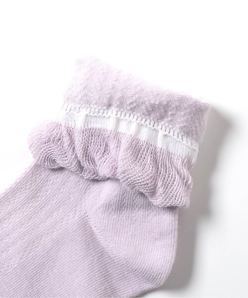 apres les cours(アプレレクール)の「パール付きクルーソックス(ソックス/靴下・キッズ・ブラック/ラベンダー/オフホワイト・12/15 /18/21)」の22枚目の写真