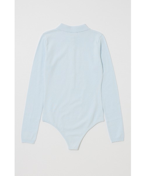 MOUSSY(マウジー)の「WITH COLLAR KNIT ボディースーツ(Tシャツ/カットソー・レディース・ブラック/ライトブルー・FREE)」の10枚目の写真