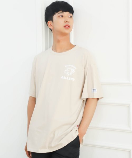 CODE I'M(コードアイエム)の「30番手シングルアングリーパピー2プリントオーバーサイズ半袖Tシャツベージュ(Tシャツ/カットソー・メンズ・その他・MEDIUM)」の1枚目の写真