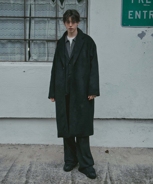 LAD EDITION(ラッドエディション)の「ドロップショルダー ロングウールコート_ブラック(チェスターコート・メンズ・その他・FREE)」の4枚目の写真