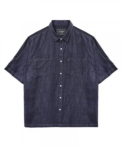 GOSTREET(ゴーストリート)の「オーバーサイズハーフシャツ - デニム+ナイロン(シャツ/ブラウス・メンズ・その他・LARGE/MEDIUM)」の5枚目の写真