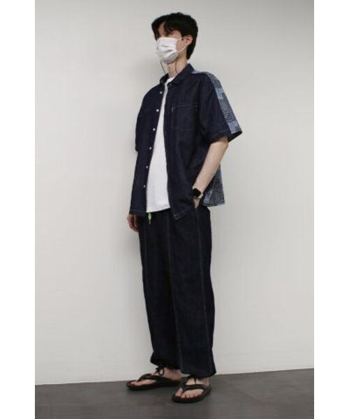 GOSTREET(ゴーストリート)の「オーバーサイズハーフシャツ - デニム+ナイロン(シャツ/ブラウス・メンズ・その他・LARGE/MEDIUM)」の14枚目の写真