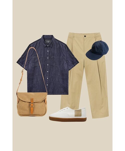 GOSTREET(ゴーストリート)の「オーバーサイズハーフシャツ - デニム+ナイロン(シャツ/ブラウス・メンズ・その他・LARGE/MEDIUM)」の12枚目の写真