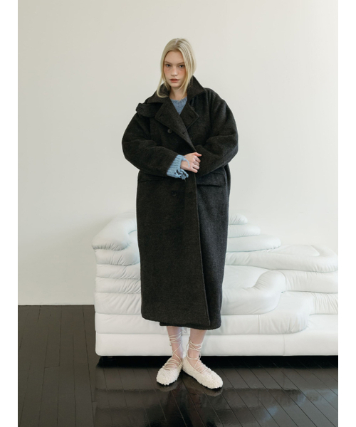 MOIFAIRE(モイフェア)の「BALMACAAN WOOL DOUBLE COAT / CHARCOAL(チェスターコート・レディース・チャコール・FREE)」の2枚目の写真