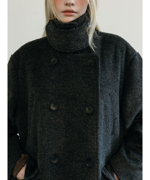 MOIFAIRE(モイフェア)の「BALMACAAN WOOL DOUBLE COAT / CHARCOAL(チェスターコート・レディース・チャコール・FREE)」の4枚目の写真