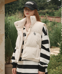 LOSSYROW（ロッシロー）の「L&R Velvet Padded Vest Cream（ダウンベスト・レディース）」