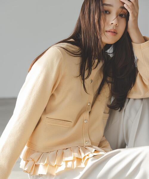 NATURAL BEAUTY BASIC（ナチュラルビューティーベーシック）の「◇シルクブレンドカーディガン（カーディガン/ボレロ・レディース・オレンジ/グレー/ネイビー/ブルー/オフホワイト・FREE）」の5枚目の写真