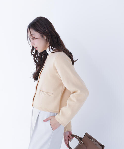 NATURAL BEAUTY BASIC（ナチュラルビューティーベーシック）の「◇シルクブレンドカーディガン（カーディガン/ボレロ・レディース・オレンジ/グレー/ネイビー/ブルー/オフホワイト・FREE）」の18枚目の写真