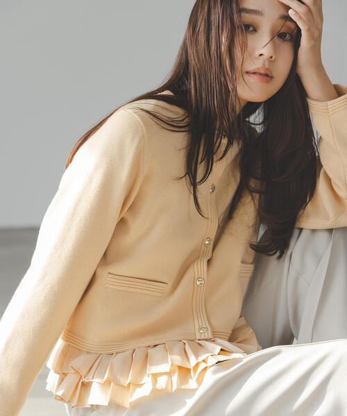 NATURAL BEAUTY BASIC（ナチュラルビューティーベーシック）の「◇シルクブレンドカーディガン（カーディガン/ボレロ・レディース・オレンジ/グレー/ネイビー/ブルー/オフホワイト・FREE）」の5枚目の写真