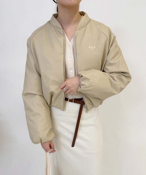 EDIT. FOR LULU（エディットフォールル）の「【adidas/アディダス】PLEATHER BOMBER（その他アウター・レディース・ブラック/ベージュ・MEDIUM）」の2枚目の写真