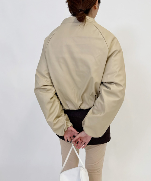 EDIT. FOR LULU（エディットフォールル）の「【adidas/アディダス】PLEATHER BOMBER（その他アウター・レディース・ブラック/ベージュ・MEDIUM）」の6枚目の写真