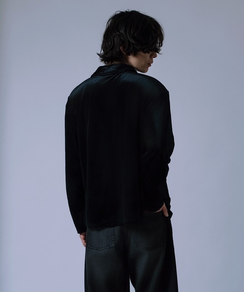 improves（インプローブス）の「【Unisex】ベロア素材 ショート シャツ カーディガン（シャツ/ブラウス・メンズ・ブラック/オフホワイト/ダークブラウン・MEDIUM/LARGE）」の18枚目の写真