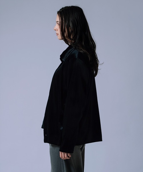 improves（インプローブス）の「【Unisex】ベロア素材 ショート シャツ カーディガン（シャツ/ブラウス・メンズ・ブラック/オフホワイト/ダークブラウン・MEDIUM/LARGE）」の20枚目の写真