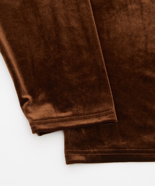 improves（インプローブス）の「【Unisex】ベロア素材 ショート シャツ カーディガン（シャツ/ブラウス・メンズ・ブラック/オフホワイト/ダークブラウン・MEDIUM/LARGE）」の7枚目の写真