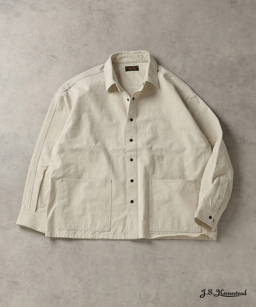 JOURNAL STANDARD J.S HOMESTEAD（ジャーナルスタンダードホームステッド）の「J.S.Homestead / ウエスト ポケット ショート シャツ “短丈”（シャツ/ブラウス・メンズ・ブラック/アイボリー/カーキ・MEDIUM/LARGE）」の2枚目の写真