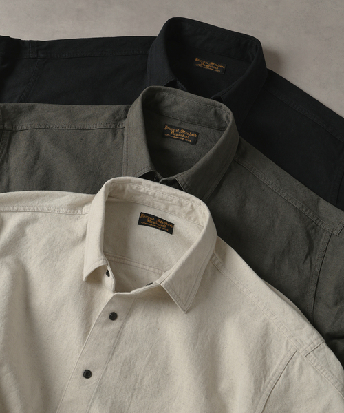 JOURNAL STANDARD J.S HOMESTEAD（ジャーナルスタンダードホームステッド）の「J.S.Homestead / ウエスト ポケット ショート シャツ “短丈”（シャツ/ブラウス・メンズ・ブラック/アイボリー/カーキ・MEDIUM/LARGE）」の5枚目の写真