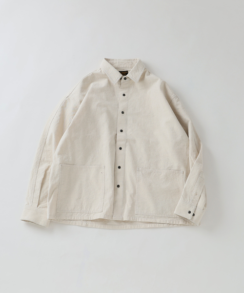 JOURNAL STANDARD J.S HOMESTEAD（ジャーナルスタンダードホームステッド）の「J.S.Homestead / ウエスト ポケット ショート シャツ “短丈”（シャツ/ブラウス・メンズ・ブラック/アイボリー/カーキ・MEDIUM/LARGE）」の14枚目の写真