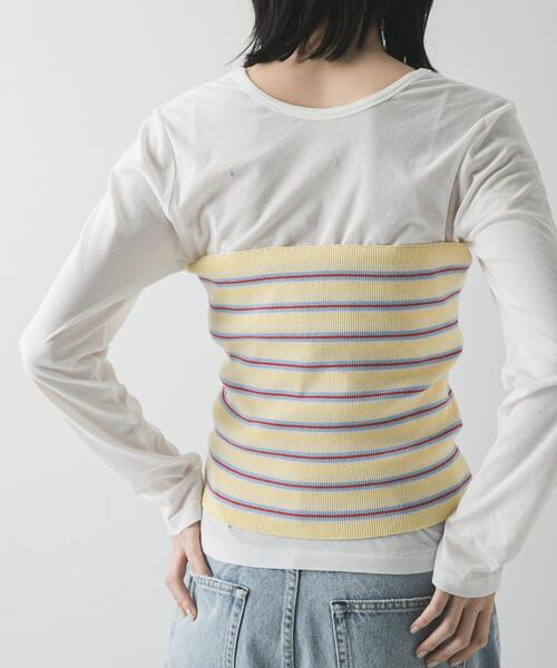 URBAN RESEARCH（アーバンリサーチ）の「マルチボーダーニットビスチェ（ニット/セーター・レディース・イエロー系その他/レッド系その他/ブルー系その他・FREE）」の4枚目の写真