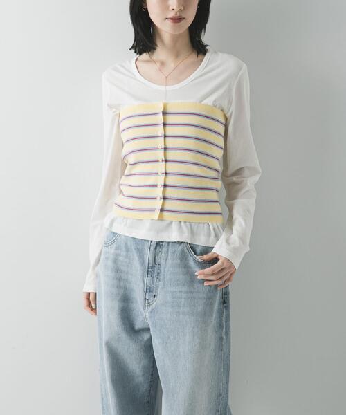 URBAN RESEARCH（アーバンリサーチ）の「マルチボーダーニットビスチェ（ニット/セーター・レディース・イエロー系その他/レッド系その他/ブルー系その他・FREE）」の5枚目の写真